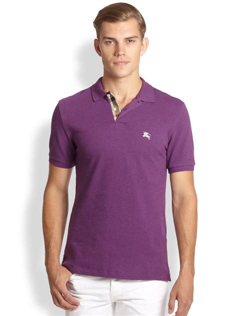 purple burberry polo mens|Burberry polo shirt men authentic.